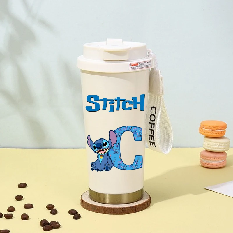Термос Lilo Stitch, детский новый дисней, кавайная бутылка для воды с надписью A-Z, зимняя вакуумная чашка для мальчиков и девочек, портативные фляги Hydros на открытом воздухе Товары АСГ