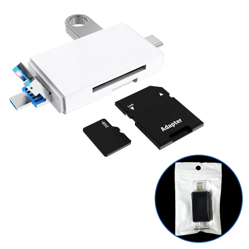 Устройство для чтения карт памяти 6-в-1, USB 3,0, Type-c, TF