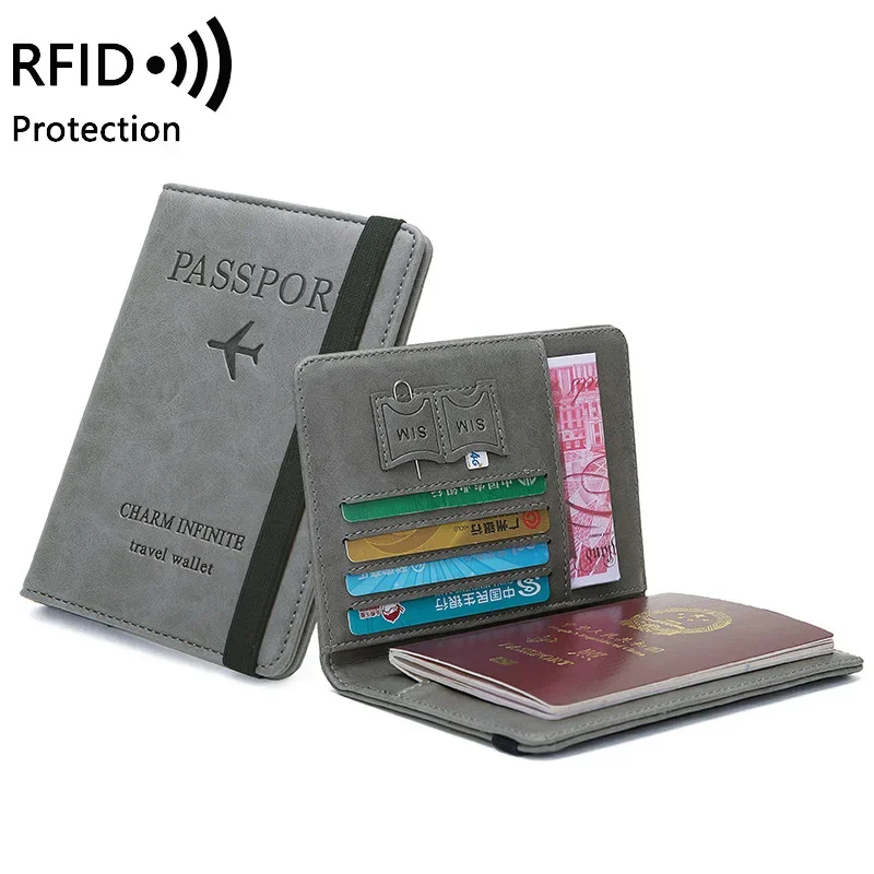 Многофункциональный RFID-держатель для паспорта, дорожный кошелек, сумка для карт, удостоверения личности, монета, держатель для документов, кошельки, органайзер для путешествий на паспорт