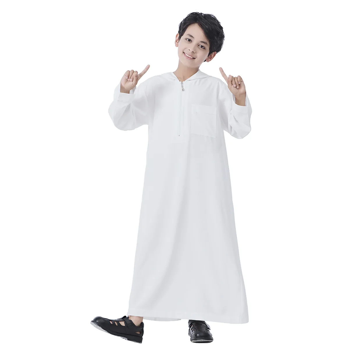 Jubba Thawb Thobe для мальчиков, мусульманские абайи с капюшоном, арабский кафтан на Ближнем Востоке, халат с длинными рукавами, исламская одежда, платье даша, Dishdasha Мусульманская Мода