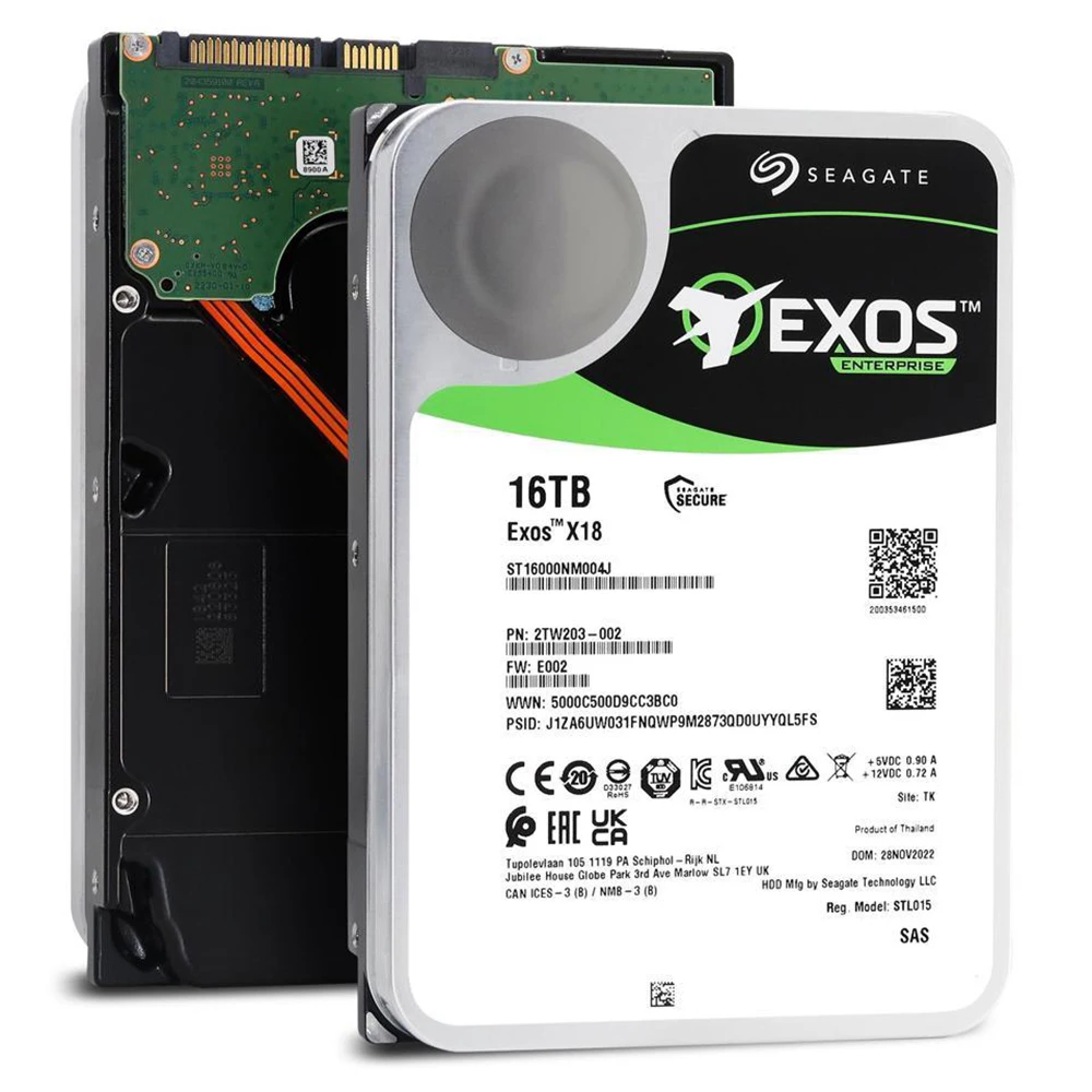 Название товара wholesale НОВЫЙ 16 ТБ Exos X18 7200 об/мин SAS 12 Гбит/с 256 МБ кэш-памяти 512e/4Kn 3,5-дюймовый внутренний жесткий диск Enterprise HDD ST16000NM004J Код товара