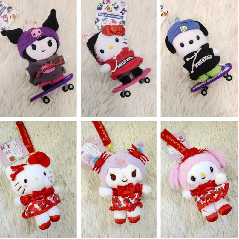 Милые персонажи Sanrio Kurom Hellokitty Melody, плюшевые игрушки, мягкие игрушки, маленькие плюшевые брелки, подарок на Рождество и день рождения Мягкие игрушки