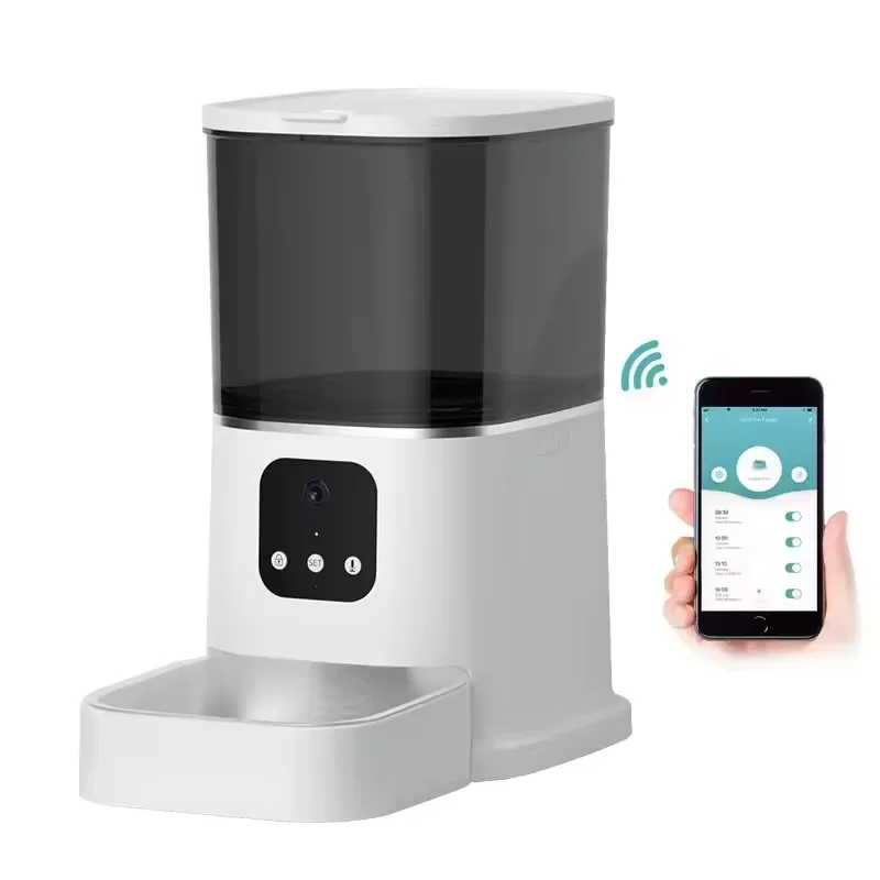 Приложение Smart Wi-Fi Автоматическая съемная кормушка для кошек 6л Автоматический диспенсер для сухих кормов для домашних животных Smart App Миски для домашних животных Корм для кошек и собак