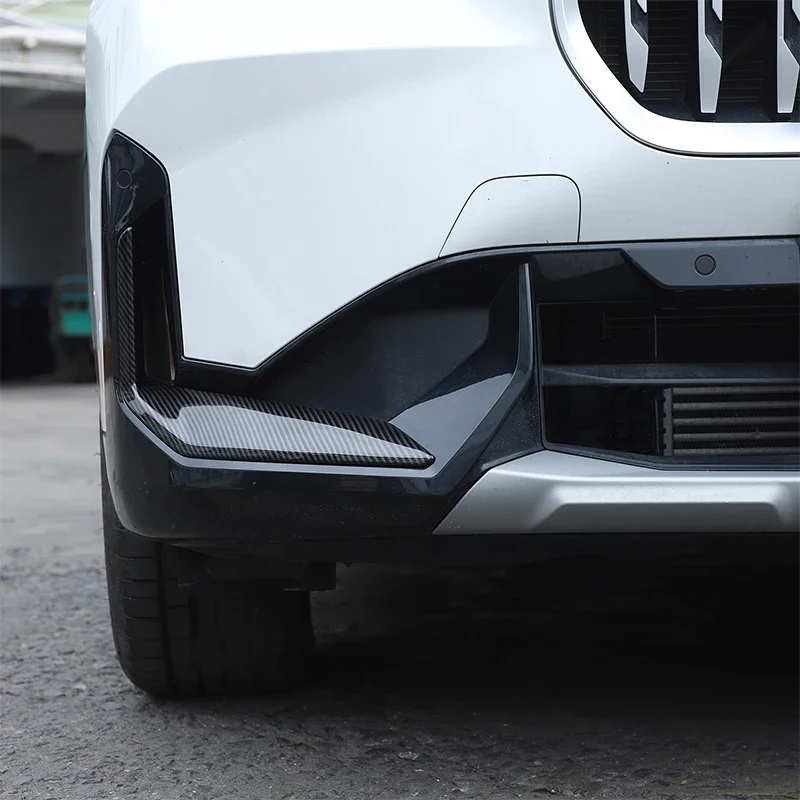 Фото Для BMW X1 IX1 U11 2023 2024 2025 ABS углеродное волокно стиль автомобиля передний бампер боковая молдинговая крышка накладка наклейка аксессуары №5
