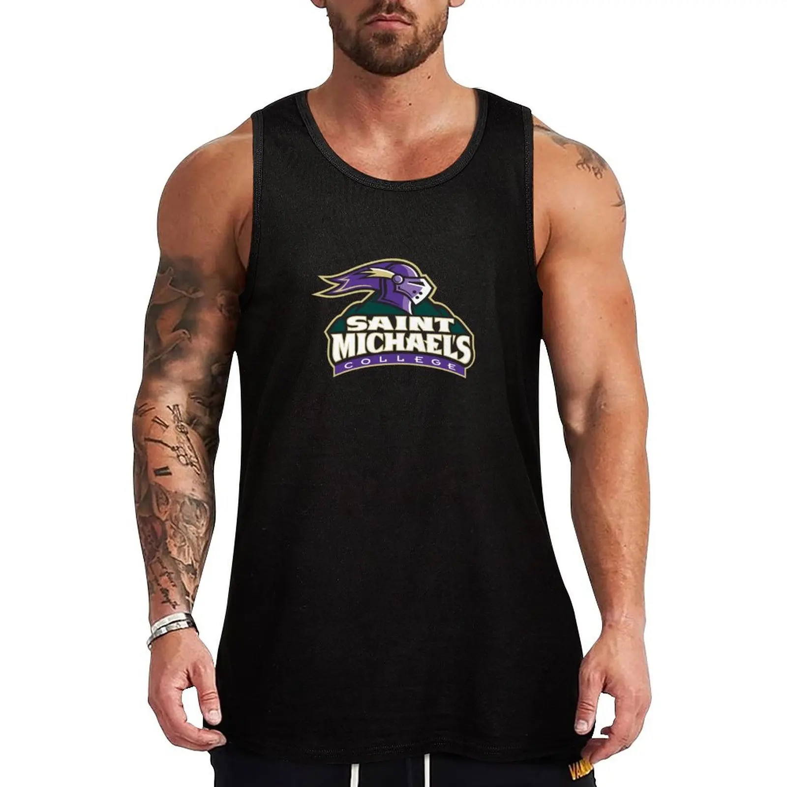 Saint Michaels Purple Knights Tank Top gym accessories man gym training accessories t-shirt gym man