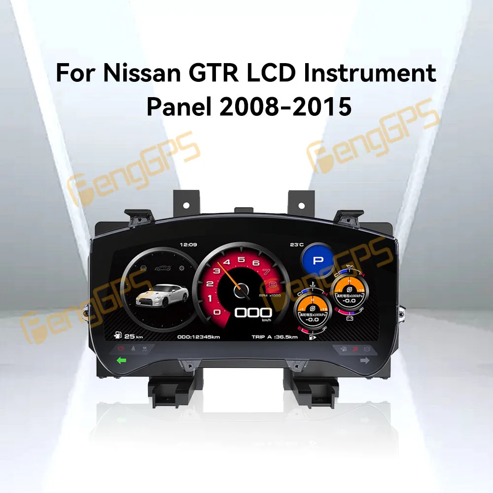 Фото 12,3-дюймовый цифровой кластерный одометр для Nissan GTR 2008-2015, виртуальный измеритель скорости кабины, приборная панель автомобиля, система Linux №3