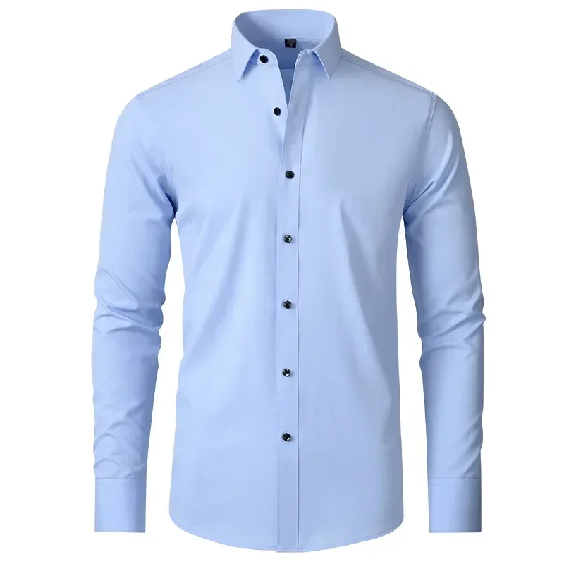 Рубашка XXXS ~ 3XL Мужская, рубашка большого размера, четырехсторонняя стрейчевая, не требующая глажки, с длинным рукавом, мерсеризованная Вертикальная деловая Повседневная рубашка (art.: 3920c8eebdab3) - 3920c8eebdab3
