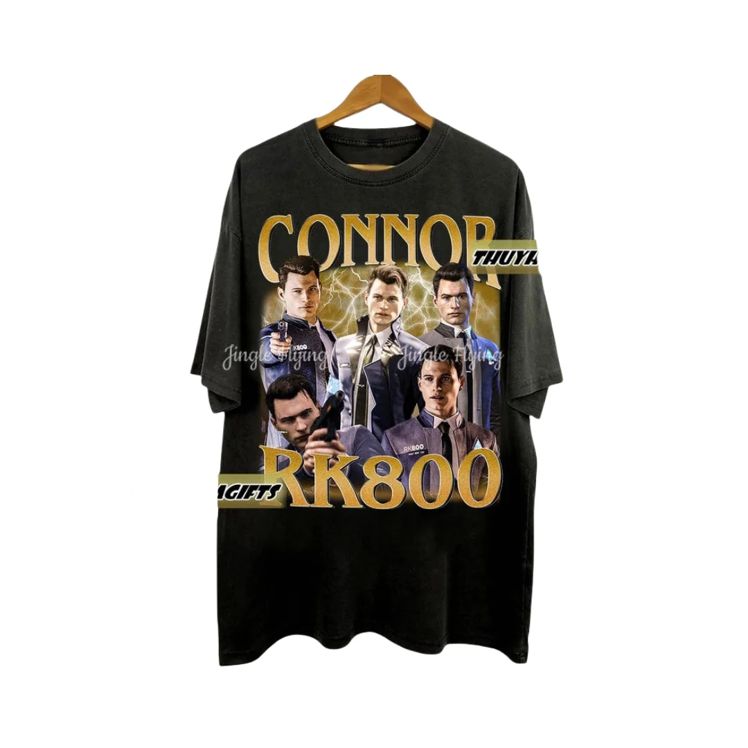 Фото Ограниченная коллекция Connor Rk800, винтажная футболка 90-х годов, толстовка Connor 60, Детройт, становятся человеческие подарки для мужчин и женщин, футболка унисекс №4