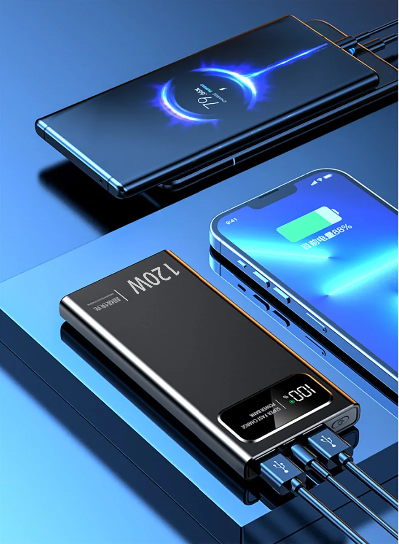 Фото Внешний аккумулятор Lenovo 120 Вт, 200000 мАч, для Iphone, Xiaomi, Vivo, Huawei №5