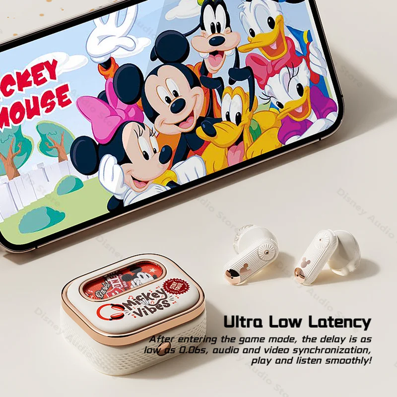 Фото Наушники-вкладыши Disney с Микки Маусом, TWS, беспроводные наушники с ослепительным светом, Bluetooth 5,3, шумоподавление, низкая задержка, игровые наушники №5