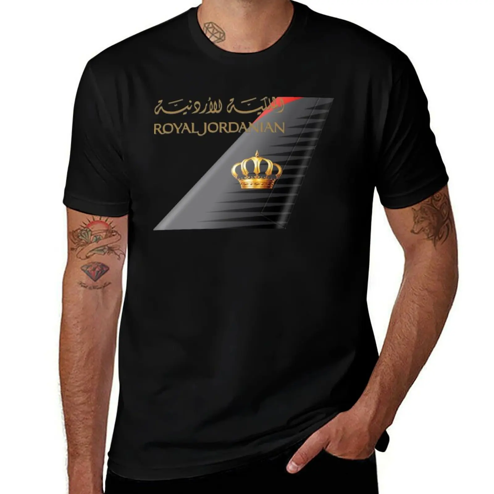 Футболка с логотипом Royal Jordanian, забавные костюмы, аниме-фигурки, рубашка Croswit, мужские большие и высокие футболки для мужчин