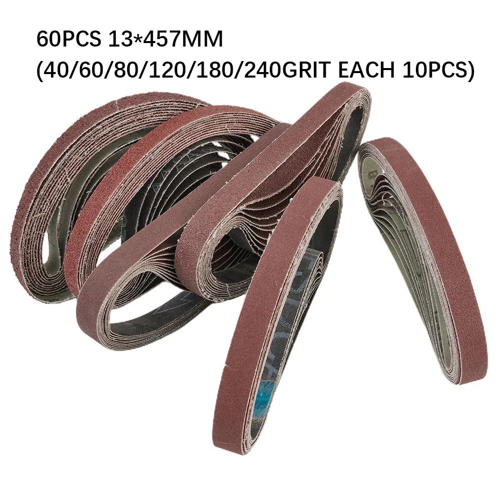 Ремни для шлифовки, 13X457 40/60/80/120/180/240 Грит, 60 шт.
