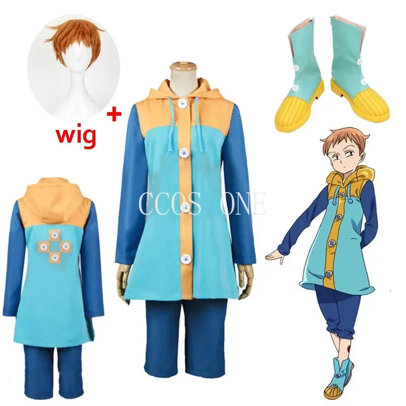 Костюм для косплея Sin Of Sloth Harlequin King The Seven Deadly Sins Nanatsu No Taizai Set Lengkap Dan Wig Sung Pria Wanita AS9
