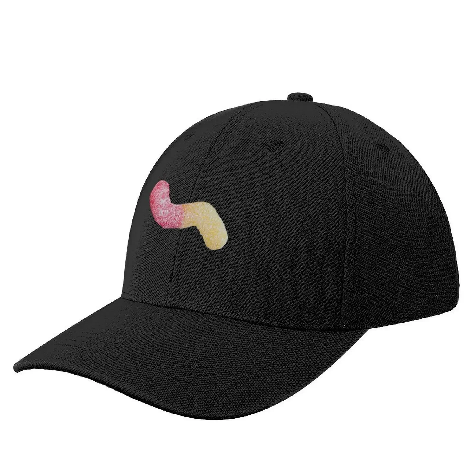 Красная и желтая бейсболка Sour Gummy Worm, черные солнцезащитные забавные шляпы, женские пляжные аутлеты, мужские