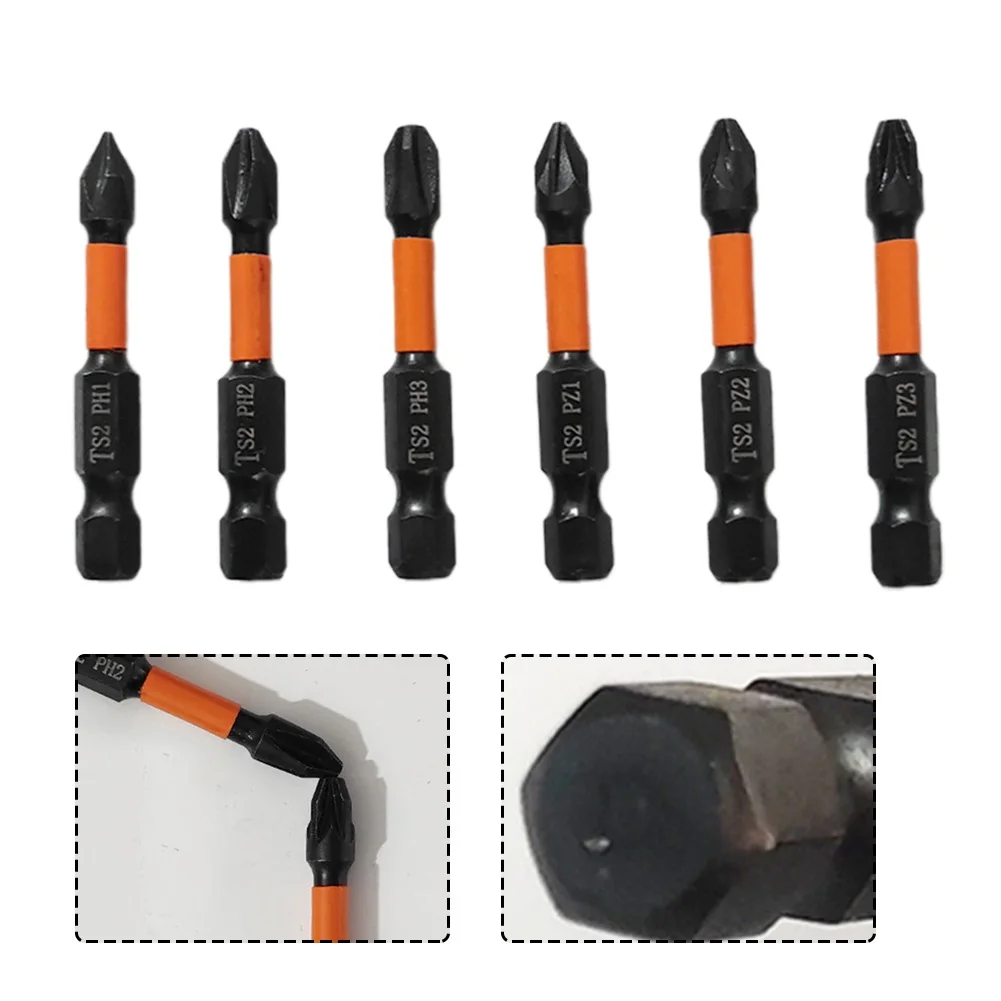 Удар 1 шт. Набор наконечников для отверток PH1/PH2/PH3/PHZ1/PZ2/PZ3, магнитная головка, электрическая отвертка, 1/4 дюйма, шестигранный стальной винт