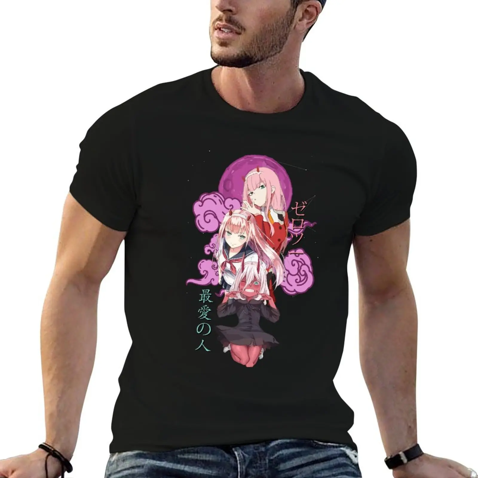 Футболка Zero Two Evolution, мужская футболка, летние футболки для мужчин, забавная футболка с графикой