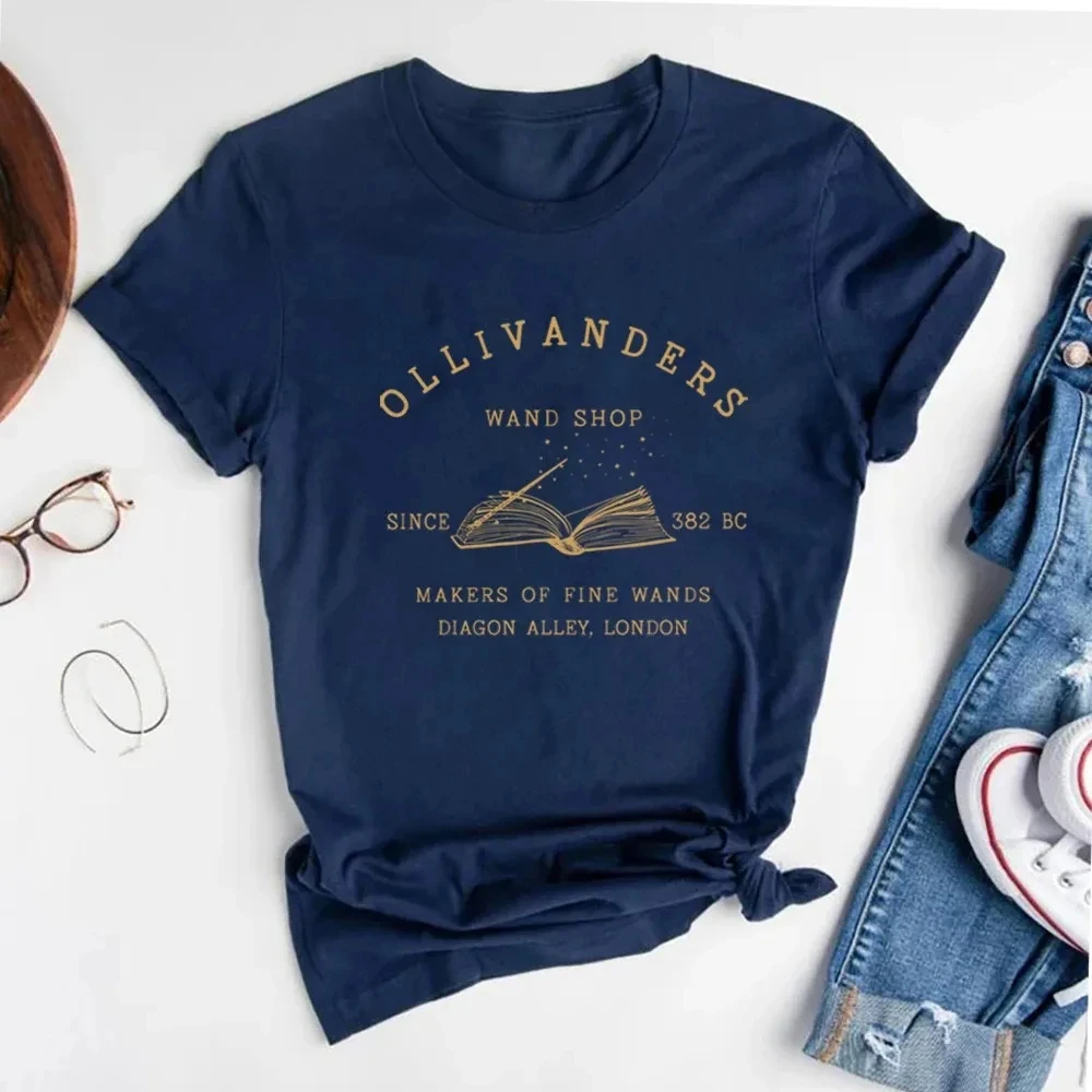 Футболка из 100% хлопка Ollivanders Wand Shop Wizard Book Shop HP Shirts Book Nerd Эстетическая одежда Волшебная футболка Топы для мужчин и женщин (art.: 3920cd4034a8a) - 3920cd4034a8a