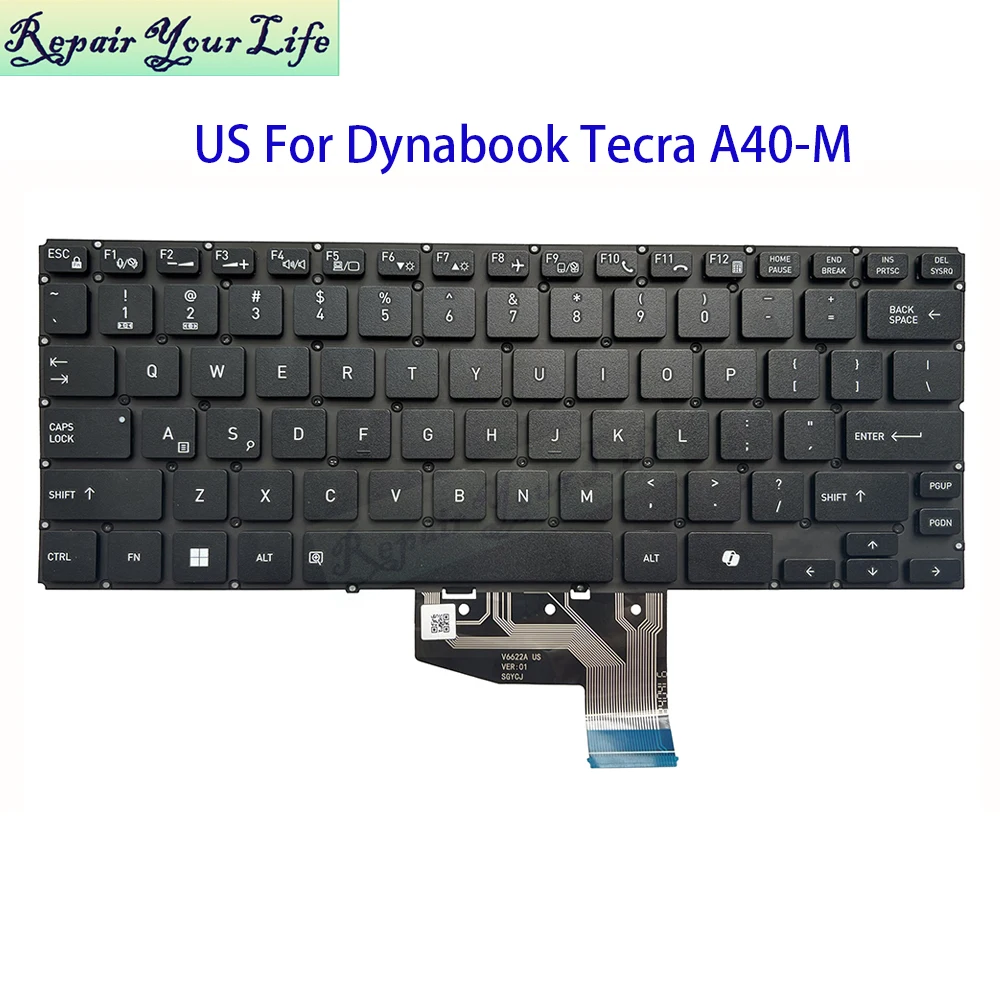 Американская английская клавиатура для ноутбука Dynabook Tecra A40-M V6622A AI Key клавиатуры для ноутбука США США без подсветки Teclado