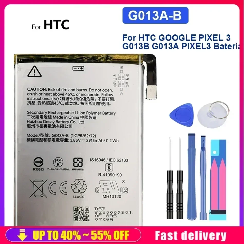 G013A-B Аккумулятор 2915 мАч для телефона HTC GOOGLE PIXEL 3 G013B G013A PIXEL3 Быстрая доставка