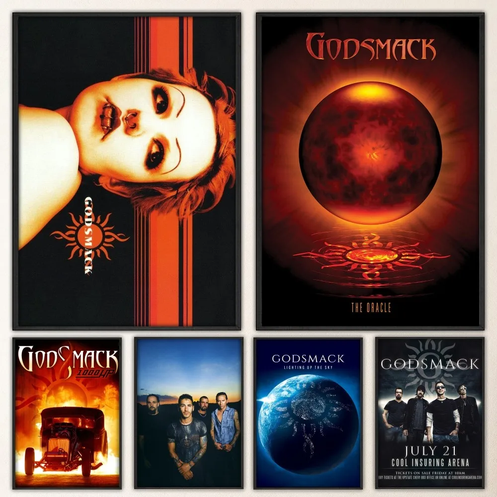 Музыкальный постер G-Godsmack, необычная Настенная Наклейка для гостиной, бара, винтажная декоративная картина, средний