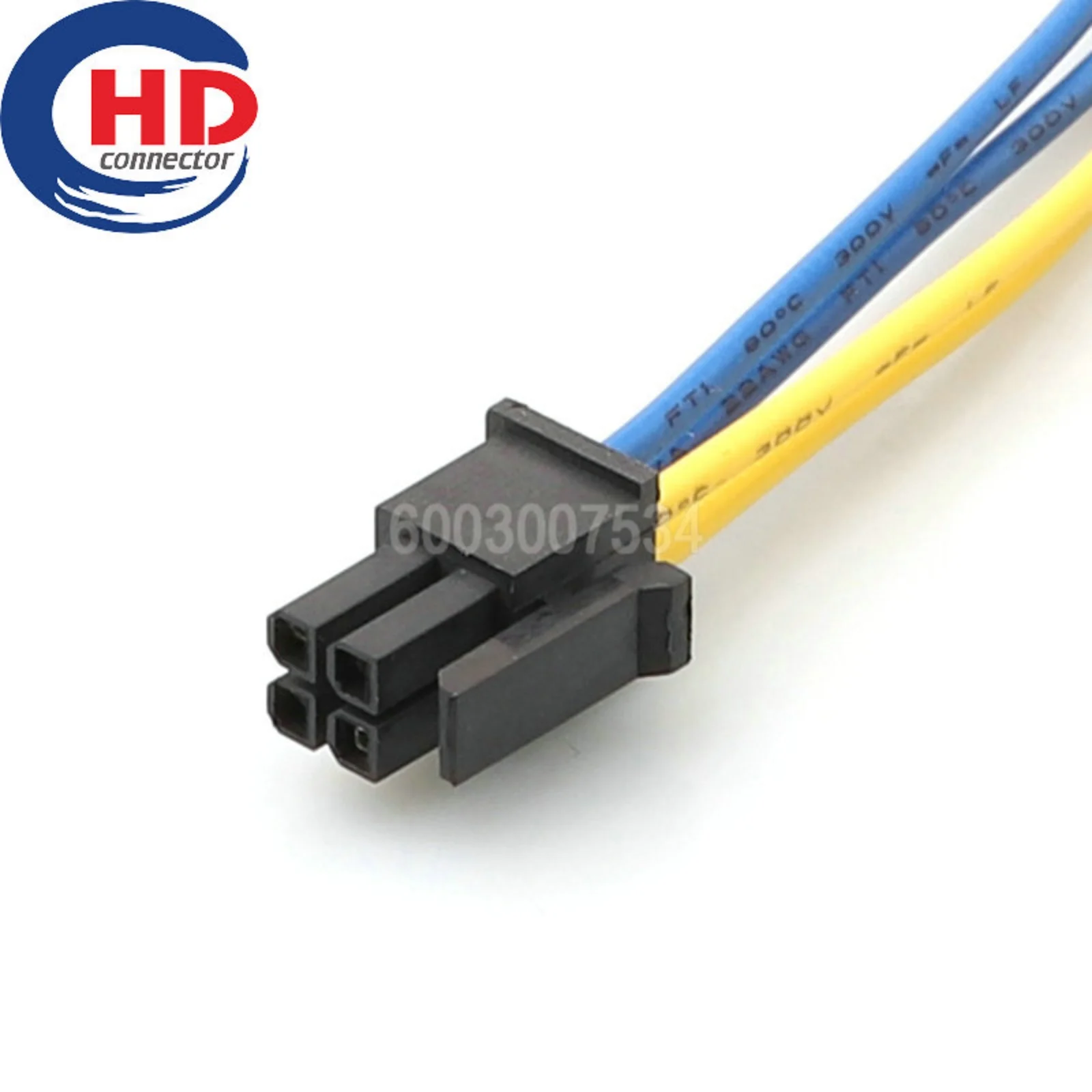 43025-0400 4-контактный разъем-удлинитель Molex Micro-Fit 3.0 с черной оплеткой кабеля