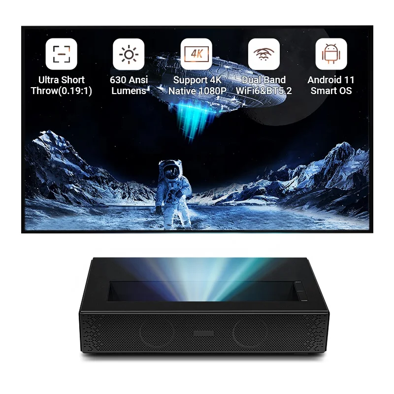 Hotack Лидер продаж D068 6500 люмен Smart Android TV проектор HD домашний кинотеатр видеопроектор ультракороткофокусный лазерный проектор 4K