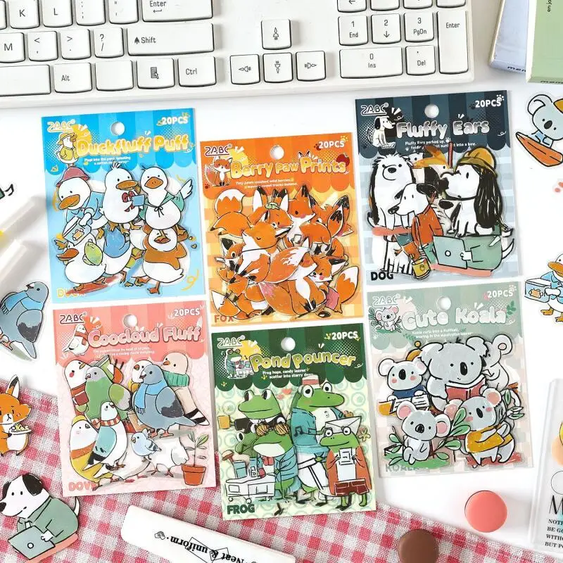 Card Lover 20 шт. [серия забавных животных] материал милая коала ягодная лапа принты коллаж декор канцелярские наклейки для скрапбукинга