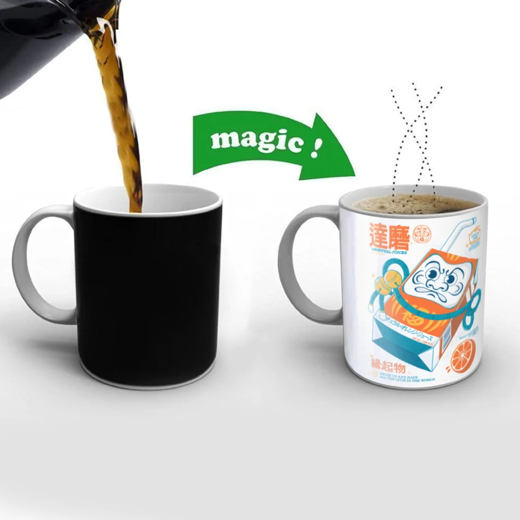 Daruma Fresh Creativity Изменение цвета Кружка Chang Керамическая кружка Чашка для горячего кофе Чашка для завтрака Кружка Подарок другу