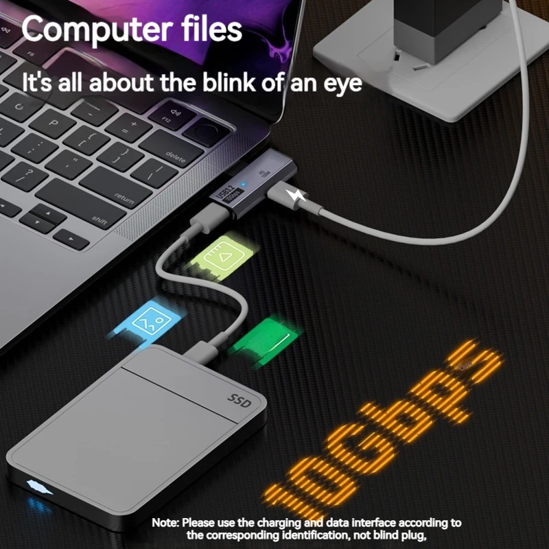 Адаптер USB Type-C 2-в-1, USB Type-C, OTG, 10 Гбитс, 100 Вт (art.: 3920c8c7d13a4) - 3920c8c7d13a4