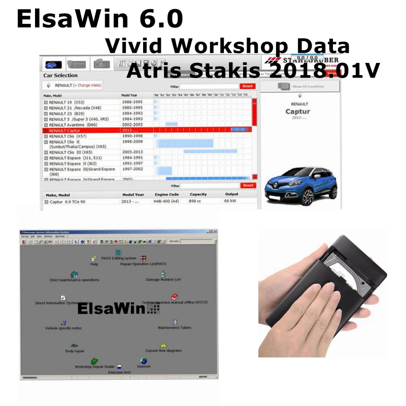 Горячая Распродажа 2022, ELSAWIN 6,0 для A-udi для Φ с яркими данными для мастерской, Atris Technik Stakis, новейшее программное обеспечение для ремонта автомо...