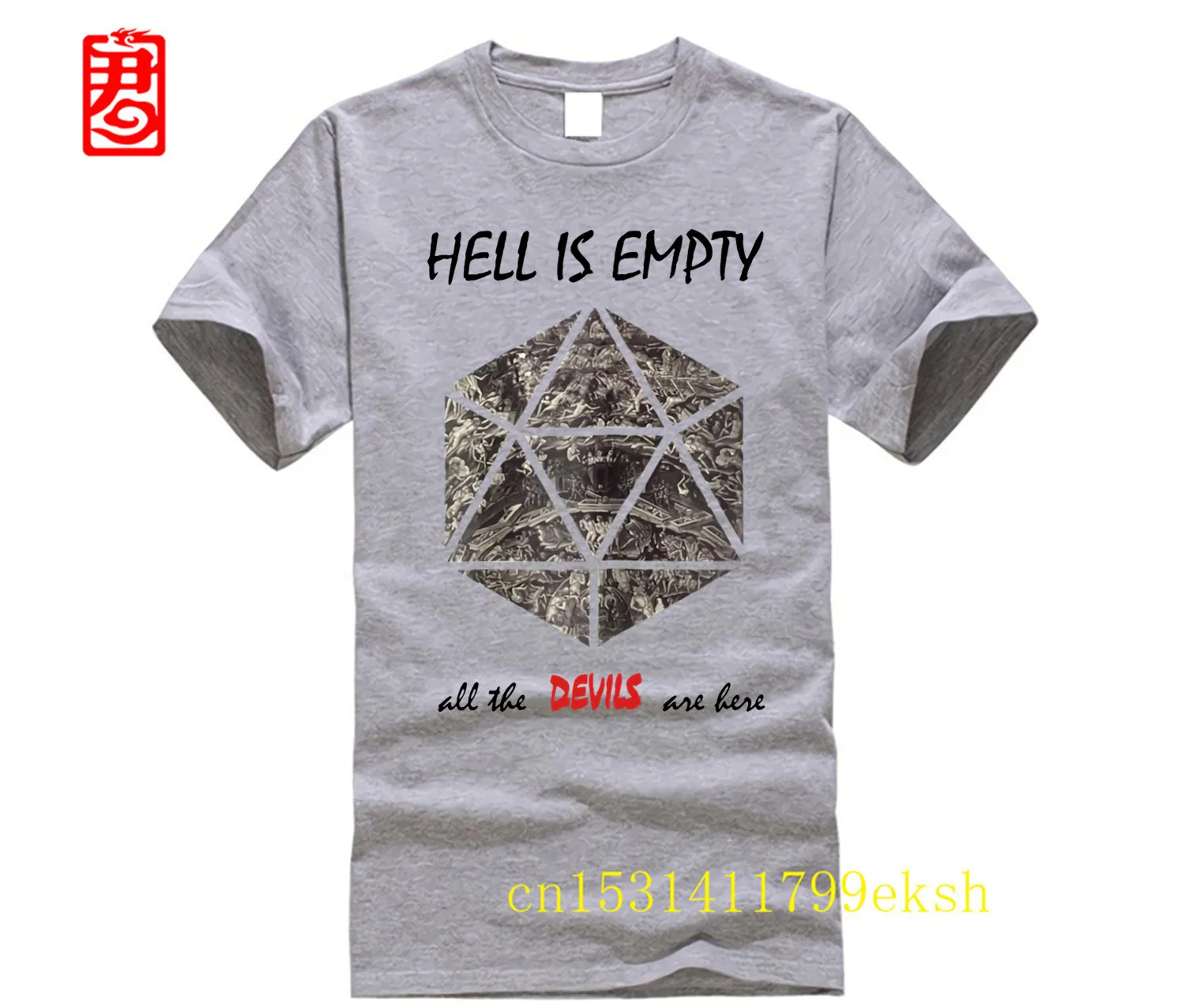 Фото 2023 бренд Diamond Hell Is Blank, все демоны здесь, Мужская футболка №3