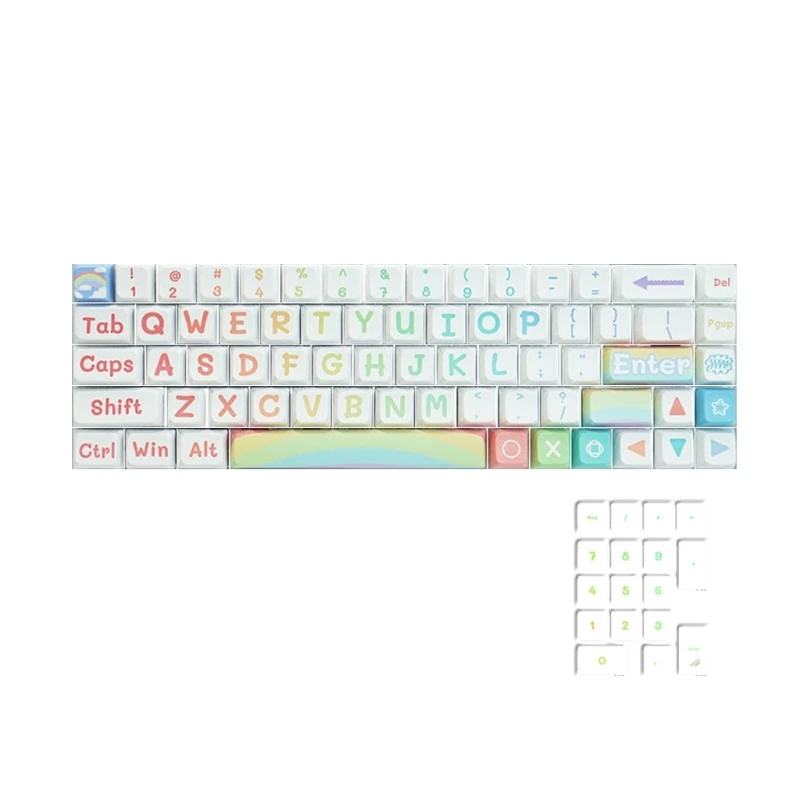 MDA DyeSublimation PBT Keycap для переключателей CherryMX Механическая клавиатура Rainbow 45BA