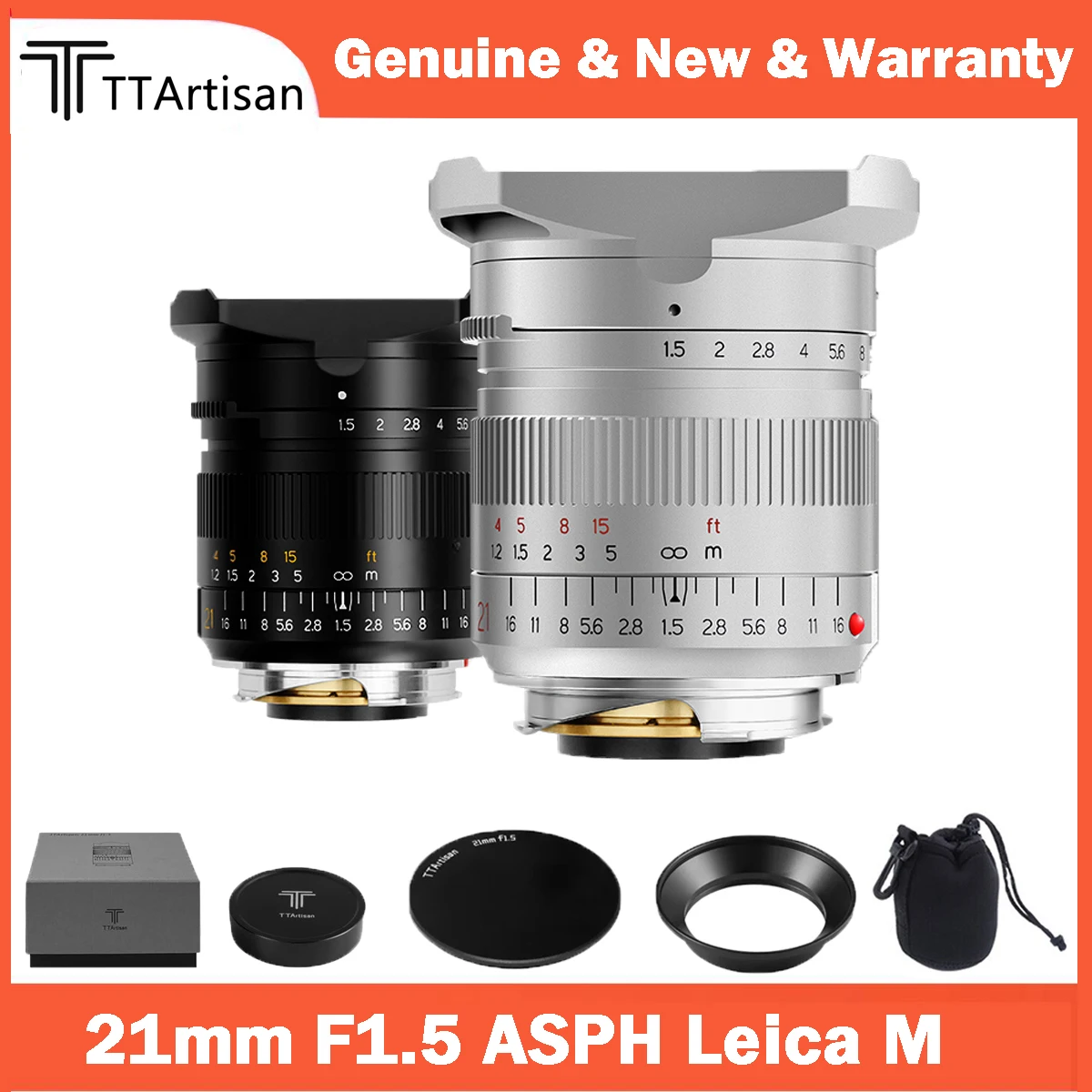 Широкоугольный объектив TTArtisan 21 мм F1.5 ASPH Full Fame для камеры Leica M Mount Cameras M-M M240 M3 M6 M7 M8 M9 M9p M10