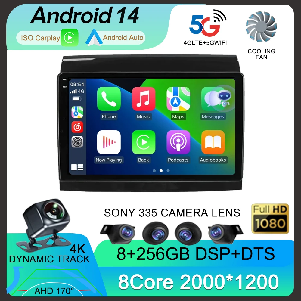 Android 14 для Fiat Ducato 2007 - 2015 Citroen Jumper Peugeot Boxer 2011-2015, автомобильное радио, мультимедийная стерео Автомагнитола для Carplay
