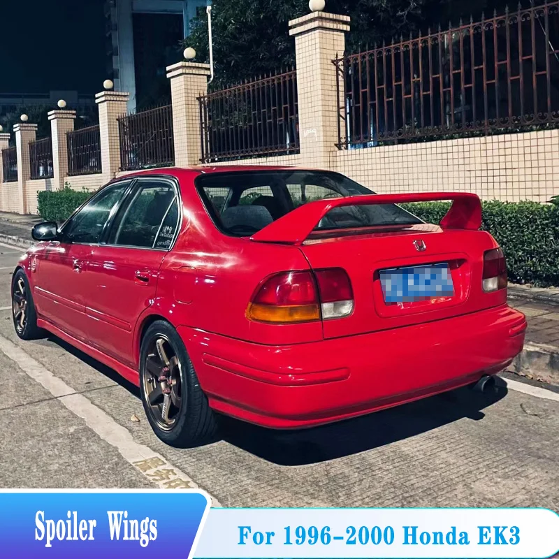 Для 1996-2000 Honda Civic EK3 высококачественный спойлер для багажника из АБС-пластика черная крышка багажника автомобиля Тюнинг Крылья комплект аксессуаров для кузова