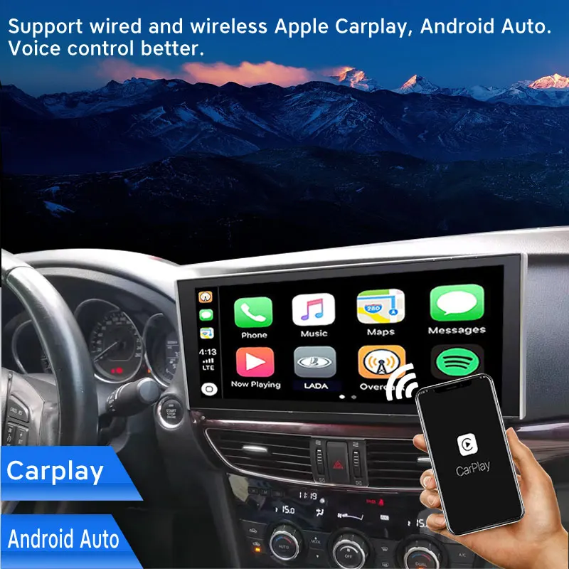 Фото Автомобильное радио, GPS-навигатор, 12,3 дюйма, Android, 8G, 128G, для Mazda 3 Axela 2014-2019, Wi-Fi, 4G, Carplay, аудио, видео, без DVD №5