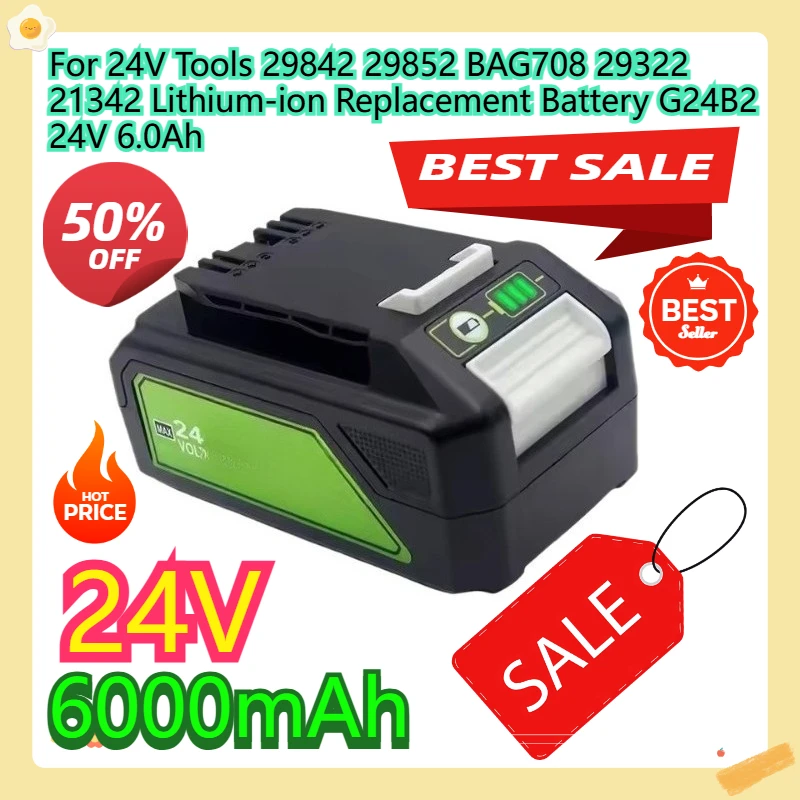 Для инструментов 24 В 29842 29852 BAG708 29322 21342 Сменный литий-ионный аккумулятор G24B2 24 В 6,0 Ач