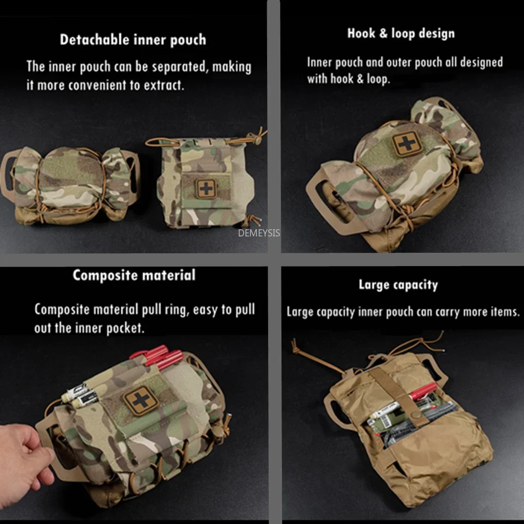 Фото Тактическая аптечка Molle EMT, чехол для жилета и поясных ремней, портативный аварийный пакет для охоты на открытом воздухе, пешего туризма, боевых действий №5