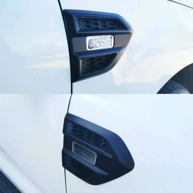 Фото Для Ford Ranger Wildtrak T7 2015-2019 ABS матовый черный автомобильное боковое крыло, вентиляционное отверстие, выходная крышка, декоративные автомобильные аксессуары №5