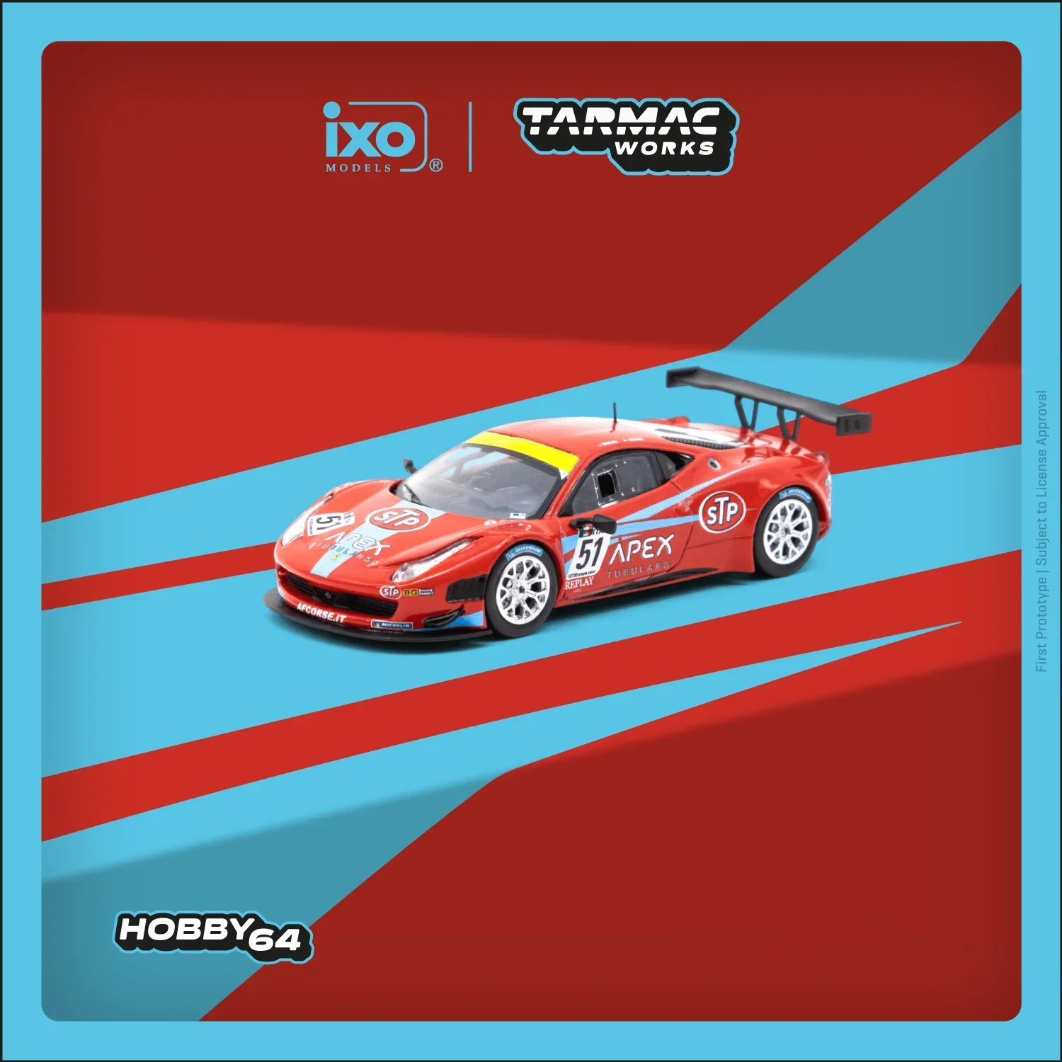 TW 1:64 458 Italia #51 Красный сплав автомобиль режим игрушки подарок Tarmac работает