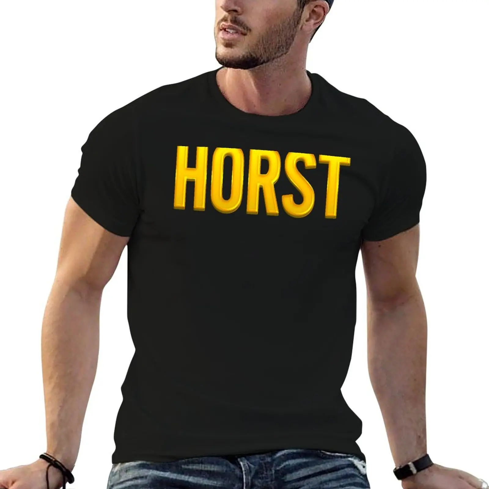 Футболка Horst Name, мужская футболка, хлопковые высококачественные забавные футболки, хлопковая футболка