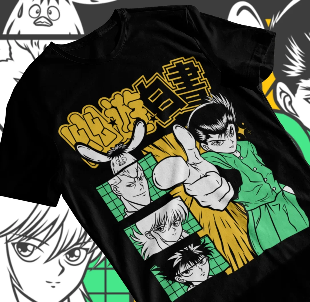 Фото Hiei Yu Hakusho футболка Kuwabara Kurama Yusuke Hiel Аниме Манга черная рубашка №2