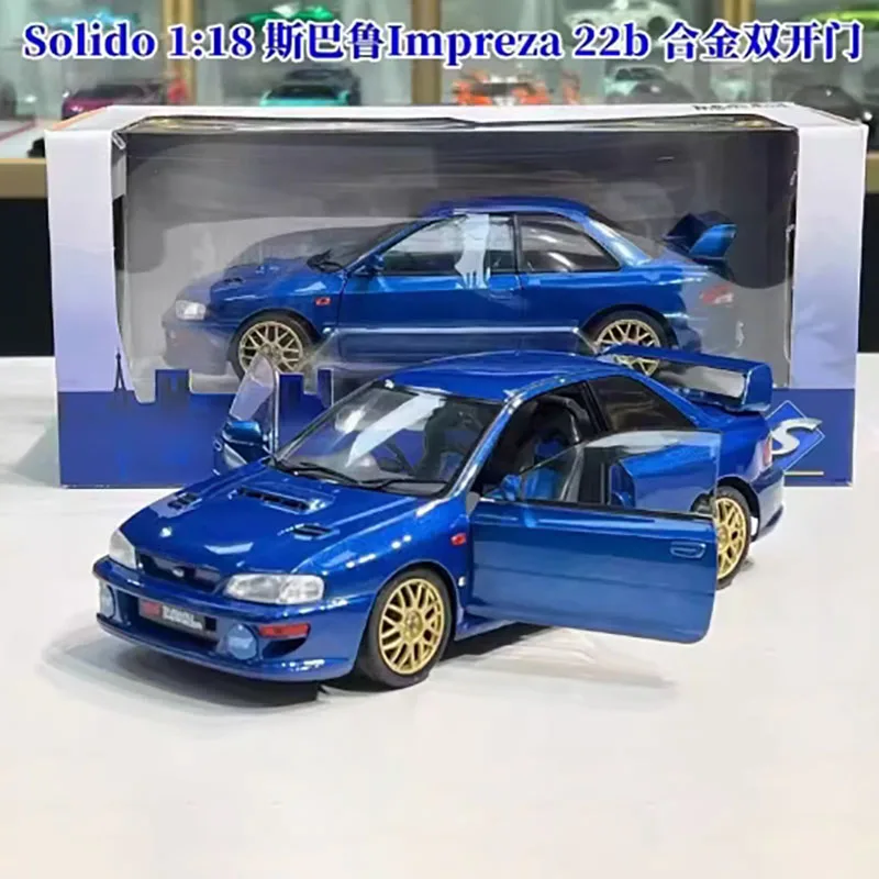 SOLIDO Сплав 1:18 масштаб Subaru Impreza 22b двойная открытая модель автомобиля синяя/белая классика фотоэлемент подарок статический дисплей