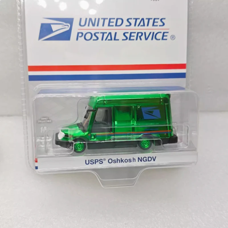 Фото GreenLight литой под давлением масштаб 1:64 USPS Oshkosh почтовый сервис гальваническое покрытие зеленый сплав модель автомобиля мальчик подарок игрушки №2