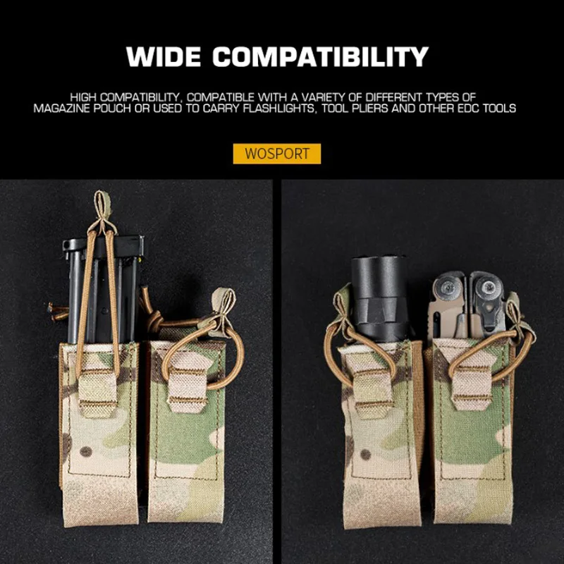 Фото Тактическая двойная сумка для магазина 9 мм, Molle DPMP, Магнитная сумка, держатель для фонарь онарика, сумка для страйкбола, охоты, страйкбола, но... №5
