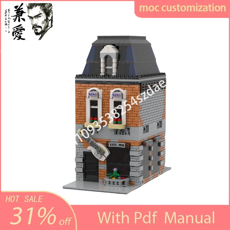 6824 шт. MOC индивидуальный модульный семейный дом, модель с видом на улицу, строительный блок, сделай сам, креативная сборка, развивающие кирпичи, игрушки, подарок для ребенка