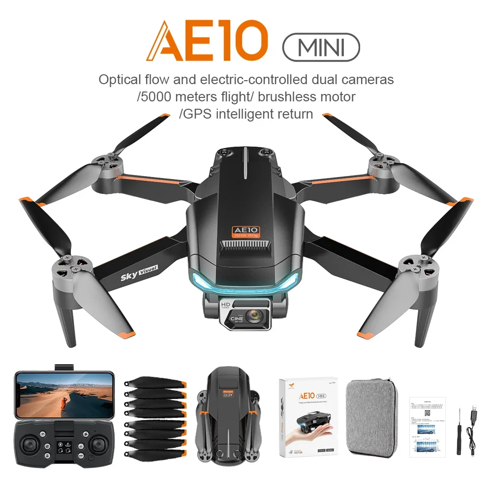 Новый Бесщеточный Мини-Дрон AE10 с GPS, лазерный обход препятствий на 360 °, камера 8K HD, Дроны с GPS-позиционированием, автоматический возврат, Дрон 800 м