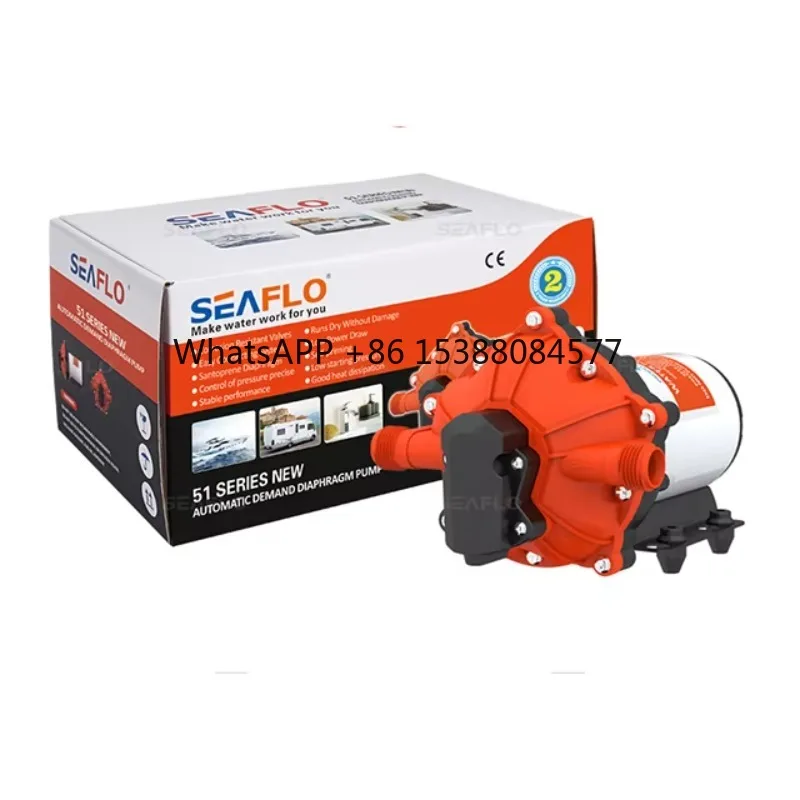 SEA FLO 12 В Мини-водяной насос высокого давления 5,0 галлонов в минуту, 70 фунтов на квадратный дюйм, солнечная батарея постоянного тока для автомойки RV и морской пехоты с структурой диафрагмы