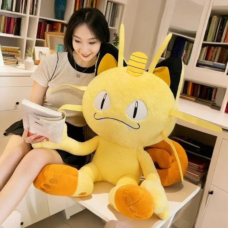 Фото Лидер продаж, 35/70 см, плюшевые игрушки Meowth Pokemon, большая аниме-кукла, милая подушка, мультяшный гигантский Покемон, плюшевый подарок для детей, Рождество №5