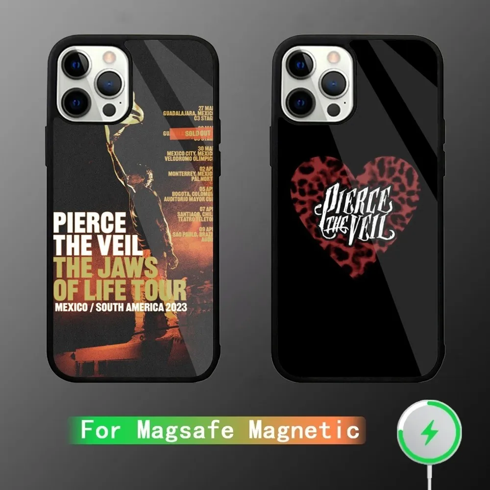Чехол для телефона P-Pierce The Veil Band для iPhone 15,14,13,12,11, Plus, Pro, Max Mini Magsafe с магнитной беспроводной зарядкой